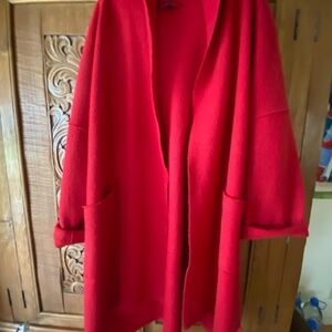 Eileen Fisher Wool Red  Coat Jacket size XL